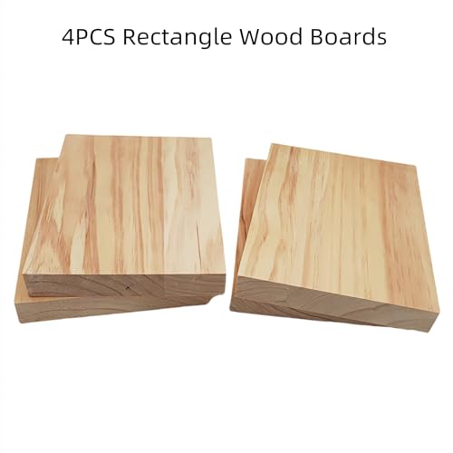 4PCS Unfinished Wood Blocks for Crafting 20x15x2.5cm Rectangle Wood Boards Blank Whittling Wooden Blocks for Carving,Painting & Burning - Image 2
