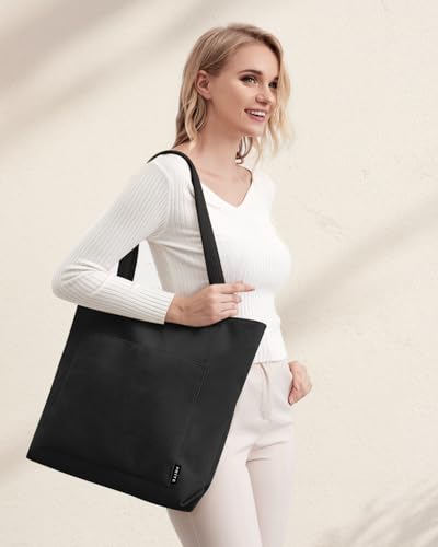 Image of Prite Corduroy Tote Bag for Women Large Shoulder Bag with Zipper and Pockets for College School Work Travel Shopping
