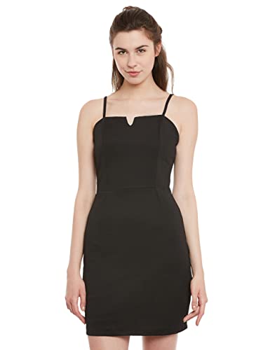 Image of Miss Chase Women's Comfortable Round Neck Sleeveless Striped Midi Bodycon Dress with Zipper