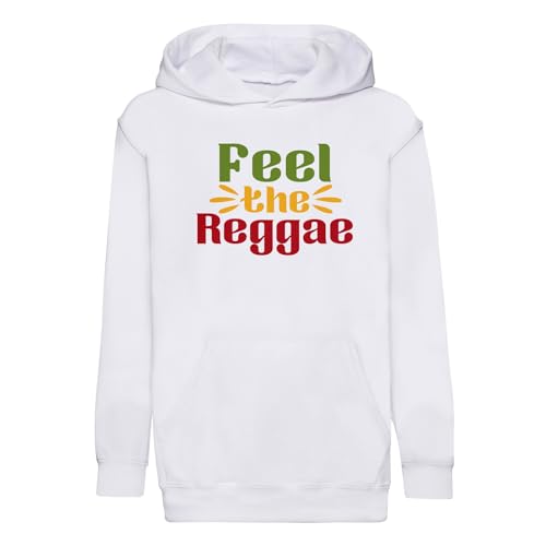 Hoodie enfant haut de gamme Feel The Reggae aux finitions soignées pour jeune musicien