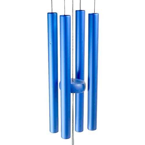 24" Aluminum 4Tubes Tuned Metal Wind Chimes For Outside Unique Deep Tone Indoor Sympathy Memorial Wind Chimes For Living Room Balcony Window Decor(Blue) #TOP3