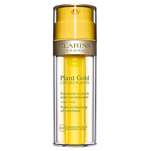 Clarins Plant Gold Oil-Emulsion | Hydrates, Nourishes and Restores Radiance | Lightweight, Non-Oily Moisturizer | 100% Natural Plant Extracts | All Skin Types | 1.1 Fluid Ounce