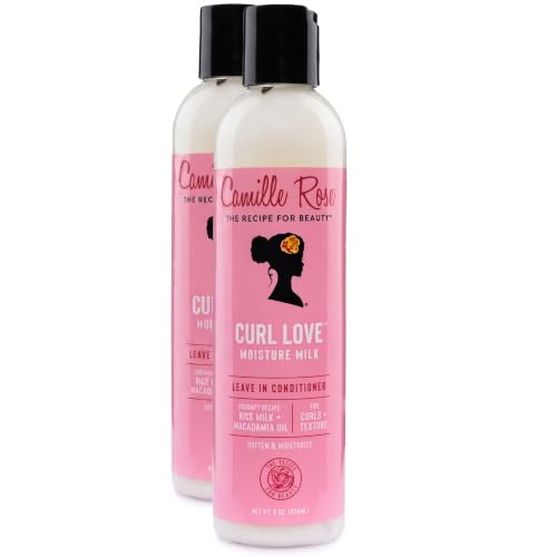 Camille Rose Leave-In Conditioner,Curl Love Moisture Milk – Curly Hair Moisture,Detangler,Frizz Control,8 Fl Oz,(Pack of 2)