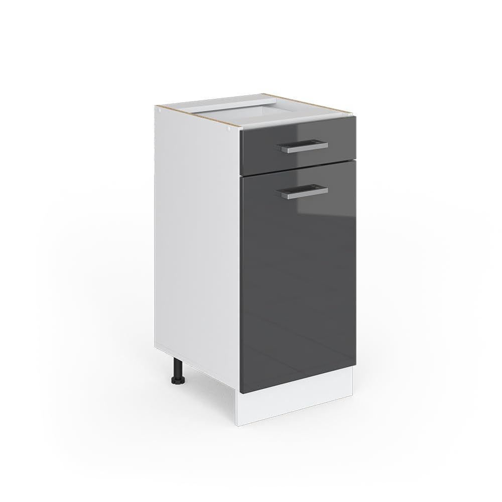 Vicco Mueble bajo de Cocina R-Line, Antracita Alto Brillo, 40 cm sin encimera, para combinación Libre Dentro de Sistemas de Cocina modulares