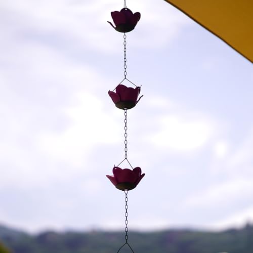 Chaîne de pluie extérieur robuste et s à tasse rose durables