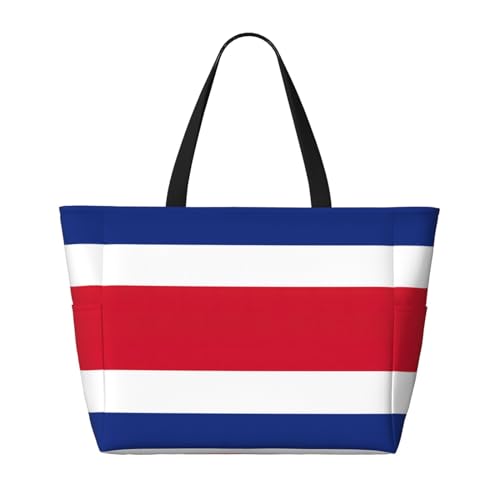 Flag Of Costa Rica Large Capacity Foldable Tote Bag Women Beach Tote Bag Handbag Gym Bag Travel Shopping Bag2