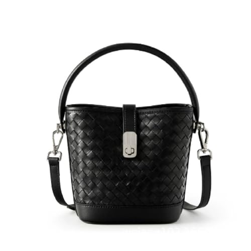 Top layer woven bucket women's bag women's hand-to-hand crossbody bag commuter shoulder bag4