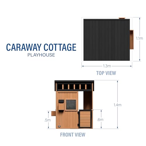 Backyard Discovery Caraway Cottage Cedar Wooden Kids Playhouse with Play Kitchen, Chalkboard, Mailbox, Half Door, Windows, Flower Box, Modern Farmhouse Design for Outdoor Imaginative Play - image 6