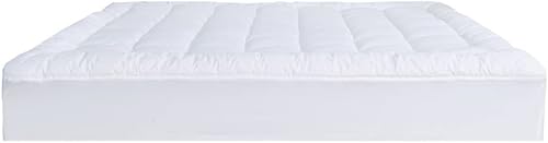 Miniatura 6 de Sacred Thread Protector de colchón acolchado ajustable, cubrecolchón refrescante con bolsillos de 18 pulgadas de profundidad, funda de colchón 100%