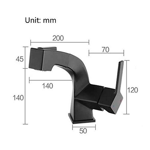 Robinet de lavabo 2 modes commutables mitigeur télescopique anti-fuite en laiton - 5