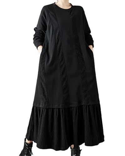 Robe évasée ample résolvant le manque de confort quotidien vêtement long uni GZ682