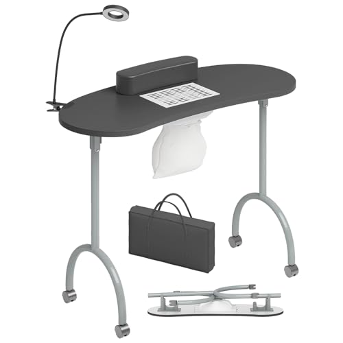 TABU Portable Manicure Table with Dust Collector and LED Lamp