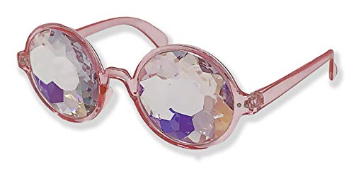 NEON NATION Round Holographic Kaleidoscope Party Glasses