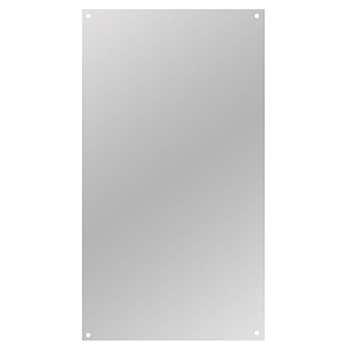 Frameless Rectangle Mirror | Hanging Bathroom Mirror | Fixings and Chrome Caps Included | Wall Mirror | Pre-Drilled Holes | Unframed Mirror | M&W (450mm x 600mm)