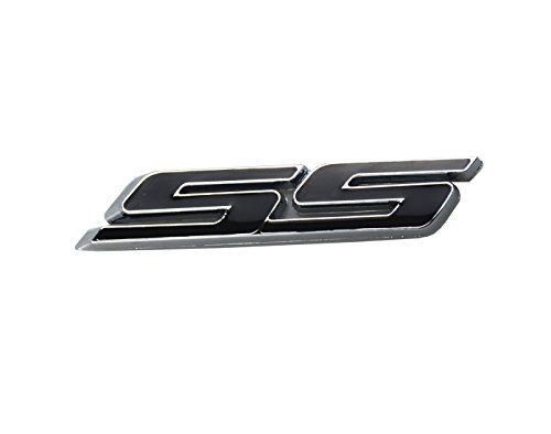 Image of Aimoll 2pcs SS Emblems ABS Sticker 3D Logo for Impala Cobalt Camaro 2010 2011 2012 2013 2014 2015 2016 2017. (Chrome Black)