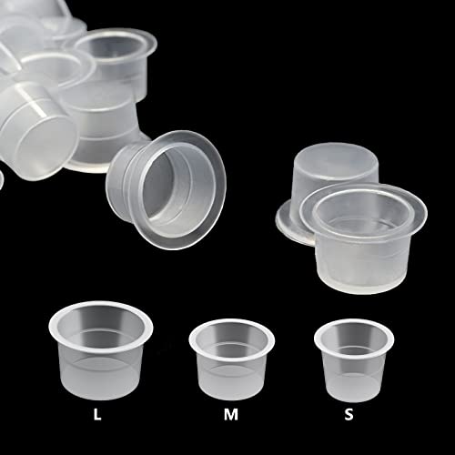 Tampas de tinta de tatuagem, Honji 300 peças de copos descartáveis de pigmento de tatuagem de tamanh