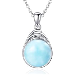 Amazon.com: POPLYKE Larimar Earrings Necklace Set for Women