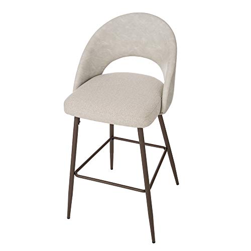 Glitzhome Bar Stools Modern Set Of 2 Bar Height Fabric Leather Barstools With Back Contemporary Bar Stools With Metal Base Comfortable Kitchen Pub Bar Chairs thumb #6
