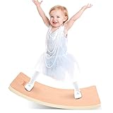Asweets Wooden Wobble Balance Board Kids Rocker Board Natural Wood Toddler Balance Board Open Ended