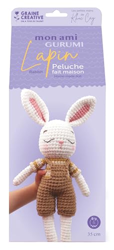 Kit crochet amigurumi lapin Graine Creative avec fil et ouate
