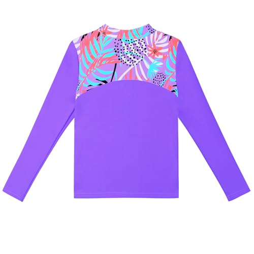 TFJH E 2PCS Girls Long Sleeve Swimsuit UV 50+ Rashguard Tankini Set Kids Swimwear Zipper 3-12Y3