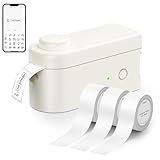 Makeid L1-C - Etiquetadora con 3 cintas - Impresora portátil inteligente, recargable, térmica, compatible con cintas impermeables de 9/12/16 mm, para casa, oficina, estudio