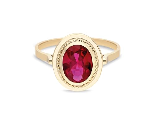 Maysa Jewelry 14K Solid Gold Ruby Ring For Ladies cover