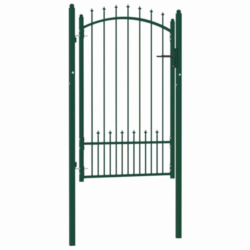 vidaXL Cancello per Recinzione con Punte in Acciaio 100x150 cm Verde