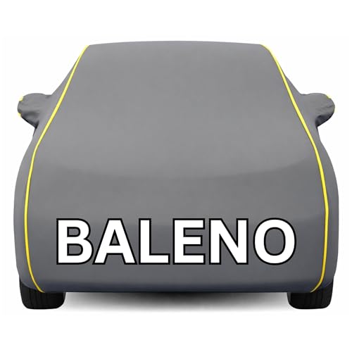 Image of Kayme Premium Grey Baleno Car Cover Waterproof for (All Models & Variants - Petrol, Diesel, CNG & EV) |Speacially Custom Fit with Mirror Pockets |All-Weather Protection - Outdoor Car Body Cover