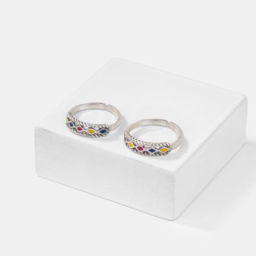 Image of Shaya | 925 Silver| BOGO Offer |Chokti Pattern Toe Rings | Gifts for Womens & Girls