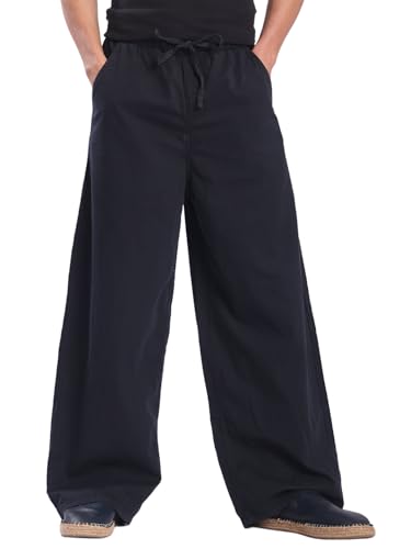 Image of BENE KLEED Men's Solid Cotton Trousers | Mid Rise Waist | Full Length | Relaxed Fit |