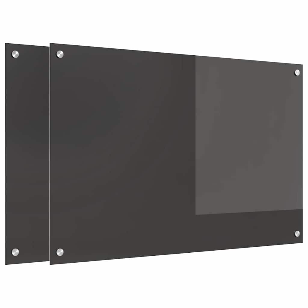 Salpicadero de Cocina 2 pcs Gris Oscuro 90 x 60 cm Protector contra Salpicaduras Protección Herramientas Accesorios Ideal para la protección de Las Paredes de la Cocina