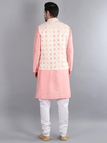 Image of Uri and MacKenzie Men's Silk Blend Kurta Pajama with Designer Ethnic Nehru Jacket /Modi Jacket