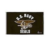AGAS Navy Seals Flag - 3x5 Ft- Special Military Flags - Printed 200D Nylon - With Canvas Header & 2 Anti-Rust Brass Grommets - Indoor/OutdoorFlag.