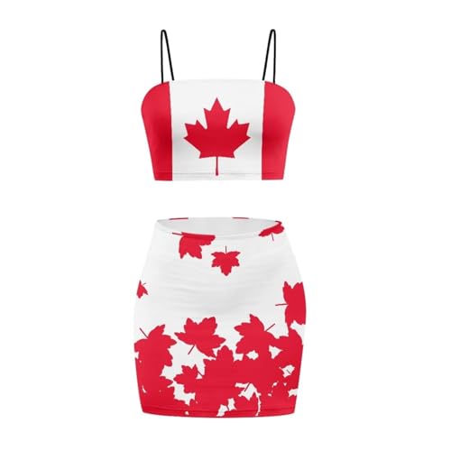 Image of Biyejit Women's 2 Piece Summer Outfits Spaghetti Strap Crop Tops and Bodycon Mini Skirt Dress Set Plus Size S-4XL