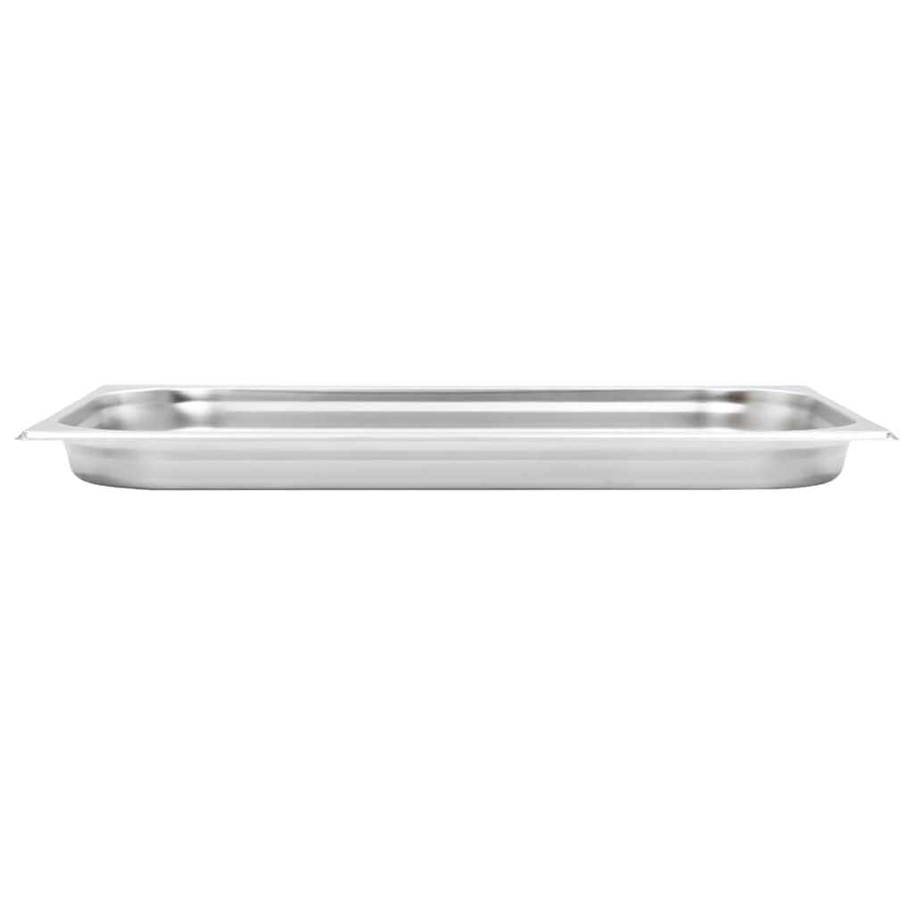 Recipiente gastronómico de acero inoxidable GN 1/1, 530 x 325 x 40 mm, 4 unidades, recipiente para Bain Marie Chafing Dish para mantener el calor, servir, buffet, catering, gastronomía