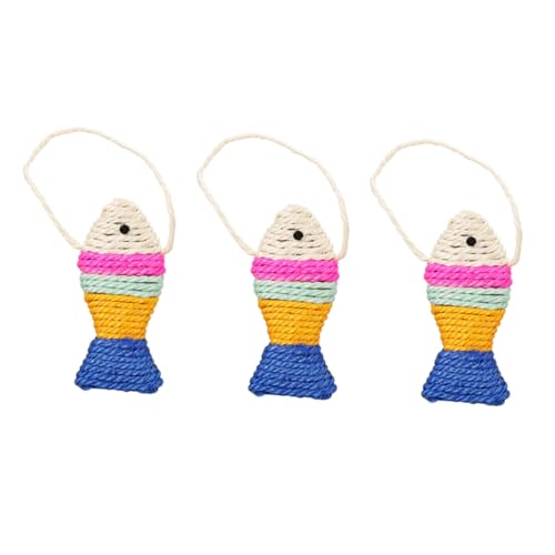 Ipetboom 3pcs Interactive Cat Toys Sisal Hemp Grinding Claw Toy Pet Cat Supplies Climbing Scratcher Random Color