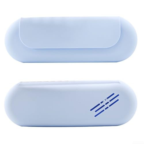 Bolsa de maquillaje portátil de silicona ideal para fitness, viajes y uso diario, organiza tus cosméticos y más (azul)