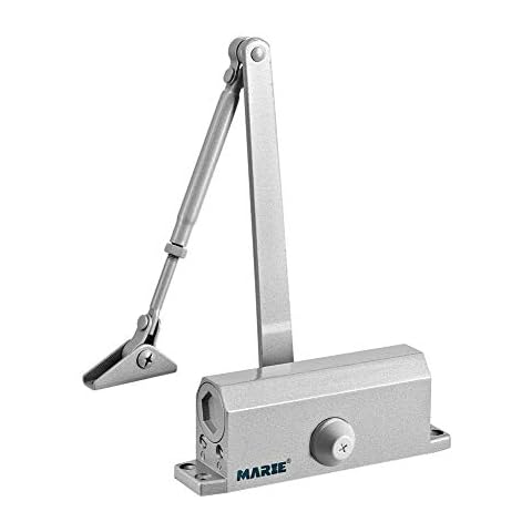 Marie Schwerlast Türschließer intern Größe 3 Automatisch Frühling Hydraulisch Einstellbarer Arm betätigt für kommerzielle & Zuhause, Verwenden für 40-65 KG Tür Aluminium Silber Cover