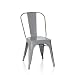 Produktbild hjh OFFICE 645039 Bistrostuhl VANTAGGIO Brush Metall Matt Grau Bistro Stuhl im Industry-Design, stapelbar