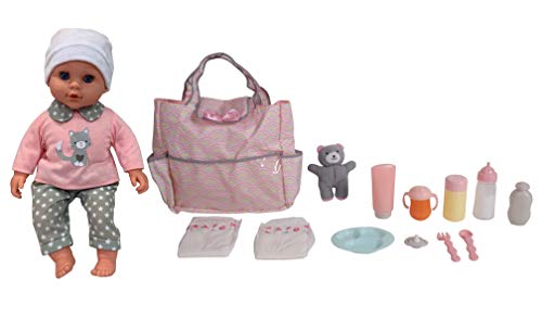 Doll with Diaper Bag Set