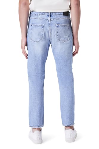 Jeans Straight-Leg effet distressed Forever 21 en denim clair coupe ample décontractée