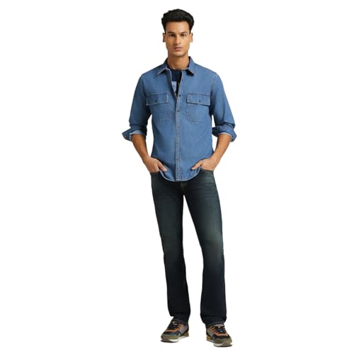 Image of Pepe Jeans Men's Cotton Solid Regular Fit Shirt