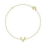 [ララクリスティー] ブレスレット レディース 18金 地金 V デザイン K18 ゴールド lb51-0003-yg