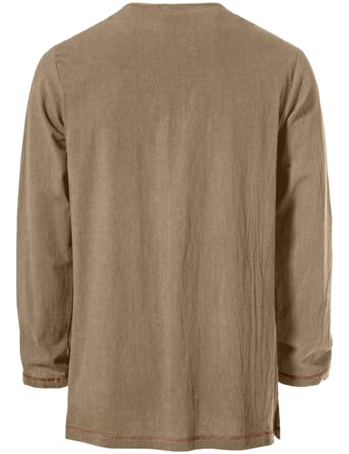Image of JEMITOP Men's Pure Cotton Vintage Lace Up Shirts for Pirate Renaissance Viking Medieval Costume Without Belt
