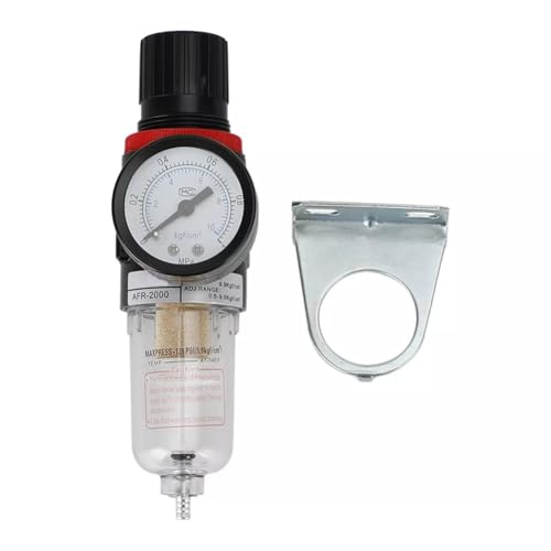 Vilgftyiet 1 pièce AFR-2000 6,35 mm Compresseur d'air Filtre Séparateur d'eau Piège Outils Régulateur Jauge Accessoires de traitement de l'air comprimé