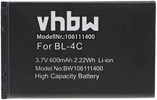 vhbw Li-Ion Battery 600mAh (3.7V) for Mobile Phone Smartphone TTFone Venus 2 TT31, TT700, TT59, Mars TT400, Earth TT23, TT002: BBA-07, BK-BL-4C.