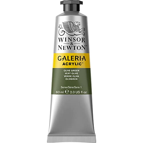 Image of Winsor & Newton Galeria Acrylic Colour - Tube of 60 ML - Olive Green (447) - Highly Pigmented Lightfast Artists' Acrylic Paints for Canvas, Wood, Fabric & Paper - More Colours Available