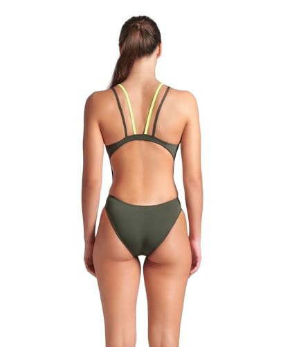 Image of Arena Womens Solid Team Swimsuit Tech Back Multi MaxLife Open Back Bathing Suit Athletic Swimwear