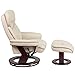 Flash Furniture Allie LeatherSoft Upholstered Recliner with Ottoman Footrest, Padded Swiveling Recliner Chair and Ottoman Set, Beige